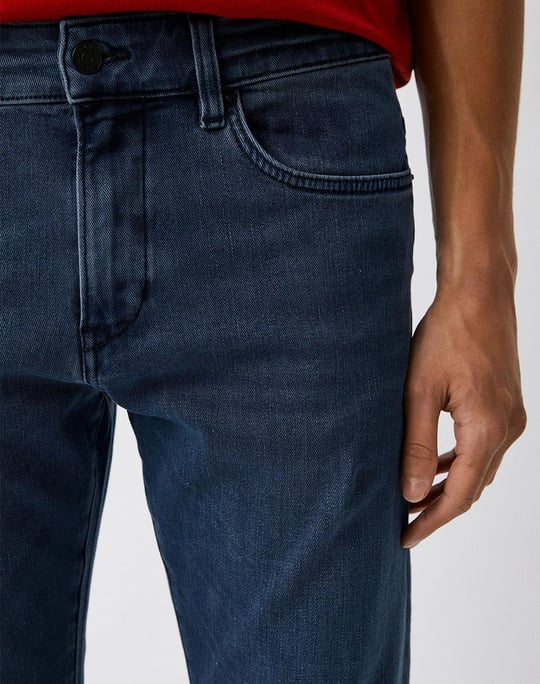 BOSS BOSS Erkek Yüksek Bel Düz Model Denim Rahat Kulanım Mavi Jeans 50496203-419