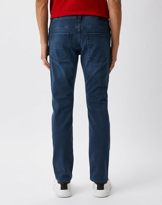BOSS BOSS Erkek Yüksek Bel Düz Model Denim Rahat Kulanım Mavi Jeans 50496203-419