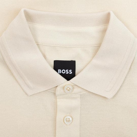 BOSS BOSS Erkek Yumuşak Merserize Pamuklu Normal Kesim Kısa Kollu Bej Polo Yaka T-Shirt 50533355-131