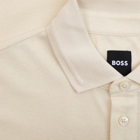 BOSS BOSS Erkek Yumuşak Merserize Pamuklu Normal Kesim Kısa Kollu Bej Polo Yaka T-Shirt 50533355-131