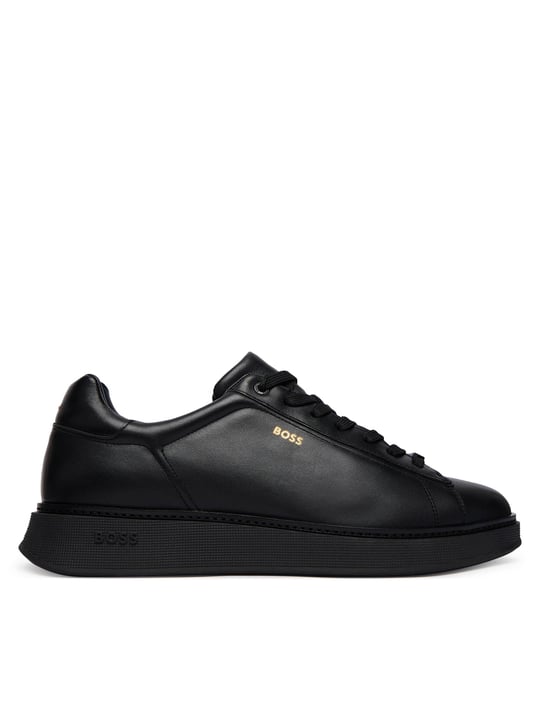 BOSS  BOSS Erkek Yumuşak Süet Deri Bağcıklı Süper Hafif Dış Taban Siyah Sneaker 50568773-005