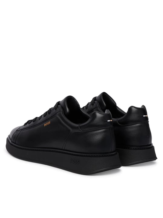 BOSS  BOSS Erkek Yumuşak Süet Deri Bağcıklı Süper Hafif Dış Taban Siyah Sneaker 50568773-005