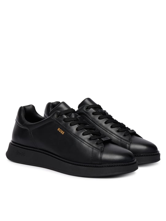 BOSS  BOSS Erkek Yumuşak Süet Deri Bağcıklı Süper Hafif Dış Taban Siyah Sneaker 50568773-005
