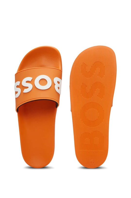 BOSS BOSS Erkek Yumuşak Tabanlı Marka Logolu Rahat Açık Turuncu Terlik 50498241-829
