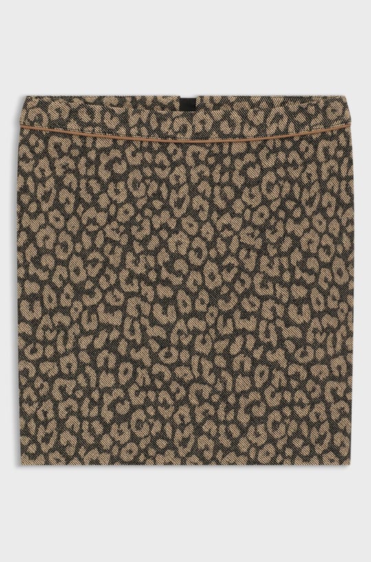 BOSS BOSS Kadın Regular Fit Fermuar Kapatmalı Astarlı Leopar Desenli Mini Leopar Etek 50545996-960