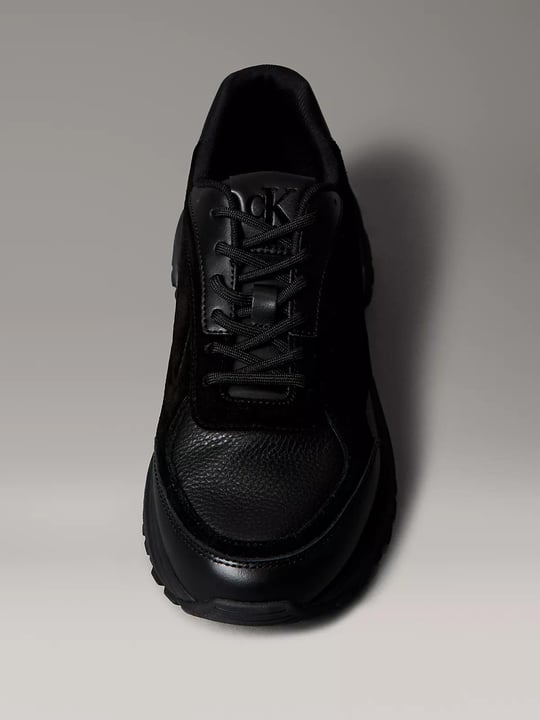 Calvin Klein Calvin Klein Erkek %100 Deri Rahat Taban CK Logolu Siyah Sneaker YM0YM01289-0GJ