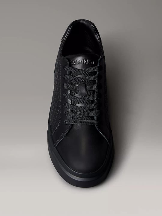 Calvin Klein Calvin Klein Erkek Bağcıklı Bağlama Yuvarlak Burun Deri Rahat Taban Siyah Sneaker YM0YM01383-0GJ