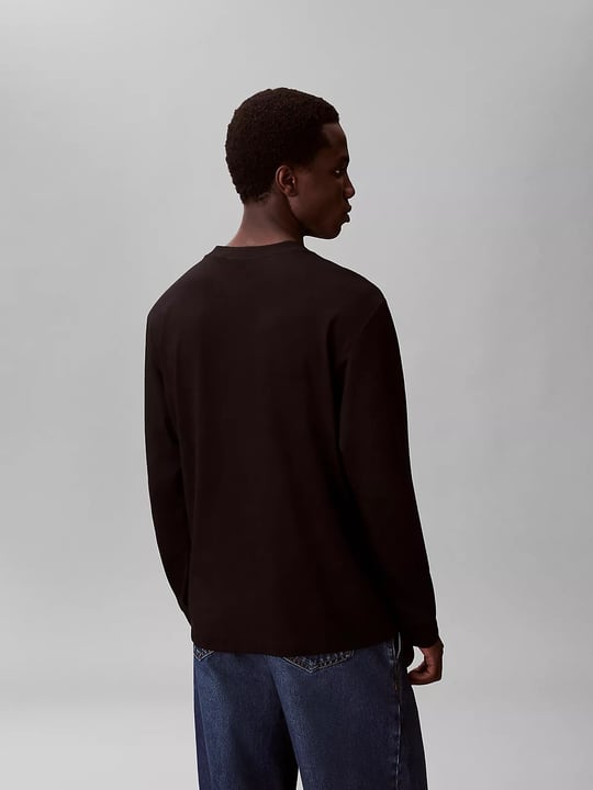 Calvin Klein Calvin Klein Erkek Bisiklet Yaka Uzun Kol Pamuklu Regular Fit Siyah T-Shirt LV04RD247G-UB1