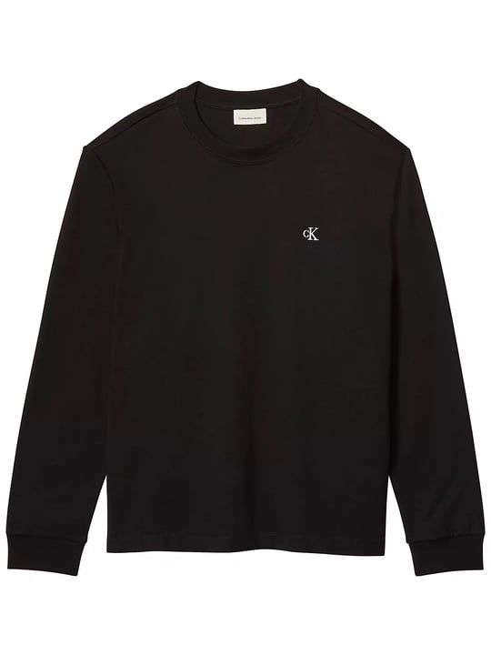 Calvin Klein Calvin Klein Erkek Bisiklet Yaka Uzun Kol Pamuklu Regular Fit Siyah T-Shirt LV04RD247G-UB1