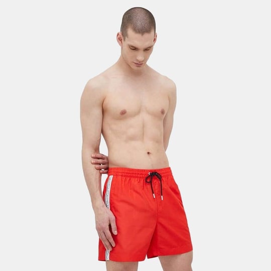 Calvin Klein Calvin Kleın Erkek Çabuk Kuruyan Kumaşlı Normal Kesim Kırmızı Mayo KM0KM00810-XNE