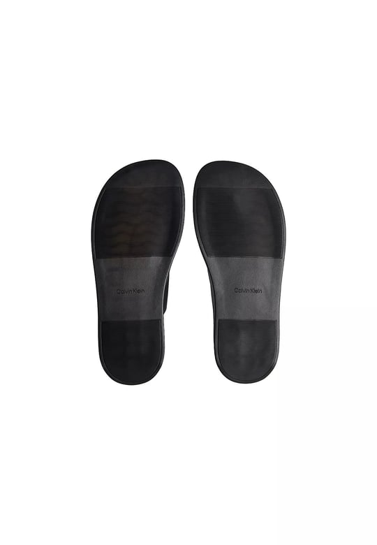 Calvin Klein Calvin Klein Erkek Çift Metal Tokalı %100 Deri Rahat Taban Siyah Sandalet HM0HM02097-0GJ