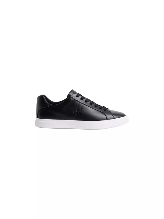 Calvin Klein Calvin Klein Erkek CK Logo Kabartmalı Düşük Bilekli Deri Siyah Sneaker HM0HM02123-BEH