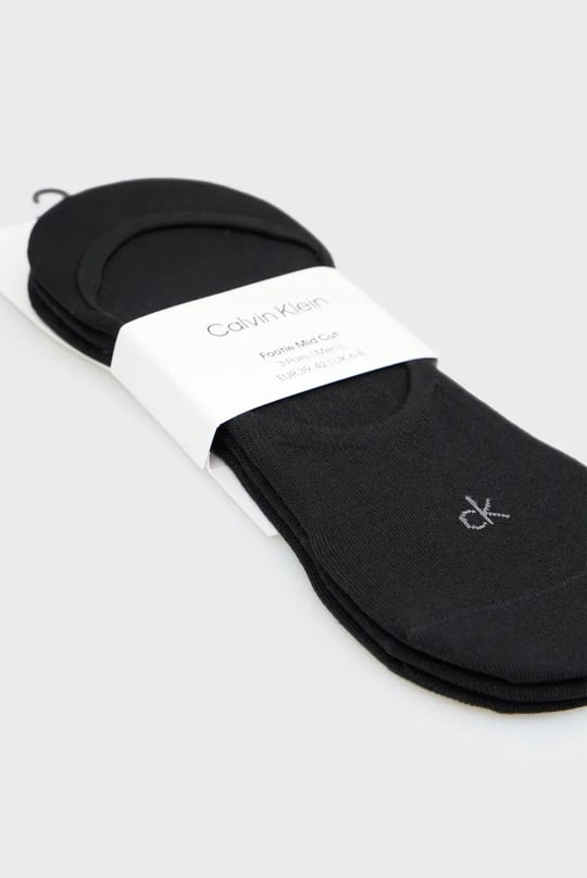 Calvin Klein Calvin Klein Erkek CK Logo İşlemeli Üçlü Paket Babet Siyah Çorap C701234367-001