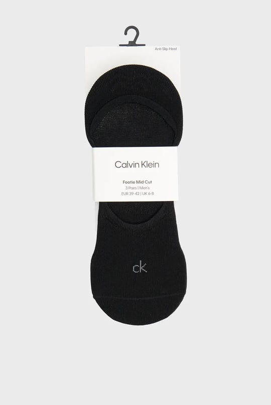Calvin Klein Calvin Klein Erkek CK Logo İşlemeli Üçlü Paket Babet Siyah Çorap C701234367-001