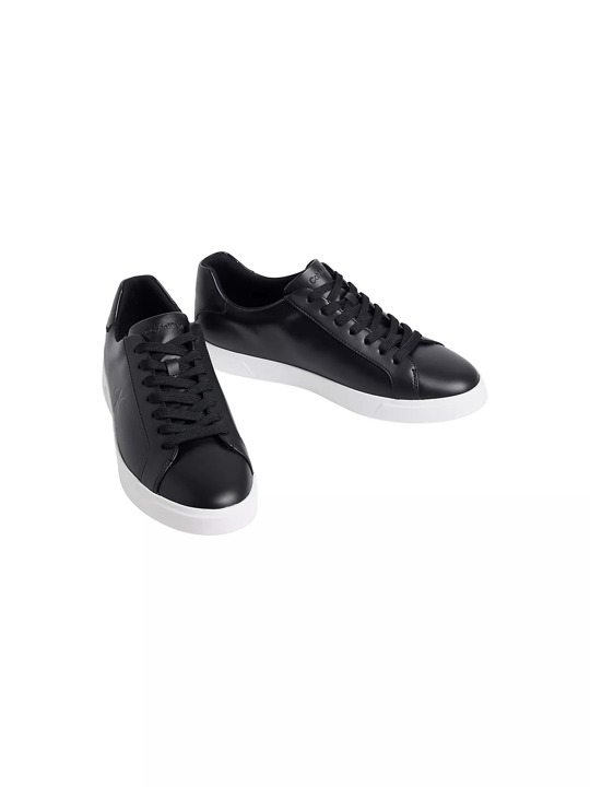 Calvin Klein Calvin Klein Erkek CK Logo Kabartmalı Düşük Bilekli Deri Siyah Sneaker HM0HM02123-BEH