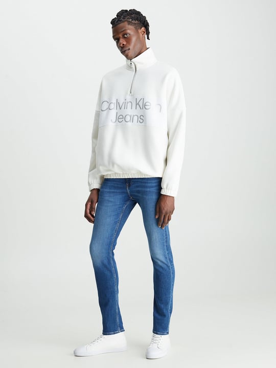 Calvin Klein Calvin Kleın Erkek Denim Slim Fit Yüksek Bel Günlük Kullanım Mavi Jeans J30J323691-1BJ