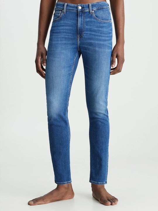 Calvin Klein Calvin Kleın Erkek Denim Slim Fit Yüksek Bel Günlük Kullanım Mavi Jeans J30J323691-1BJ