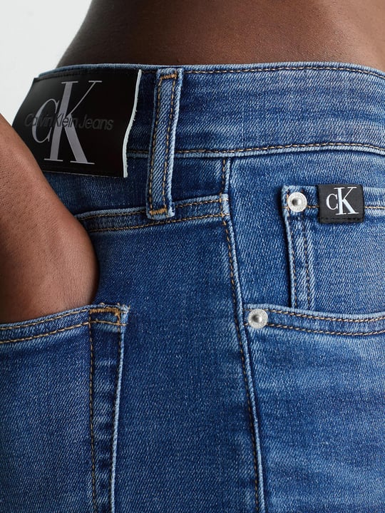 Calvin Klein Calvin Kleın Erkek Denim Slim Fit Yüksek Bel Günlük Kullanım Mavi Jeans J30J323691-1BJ