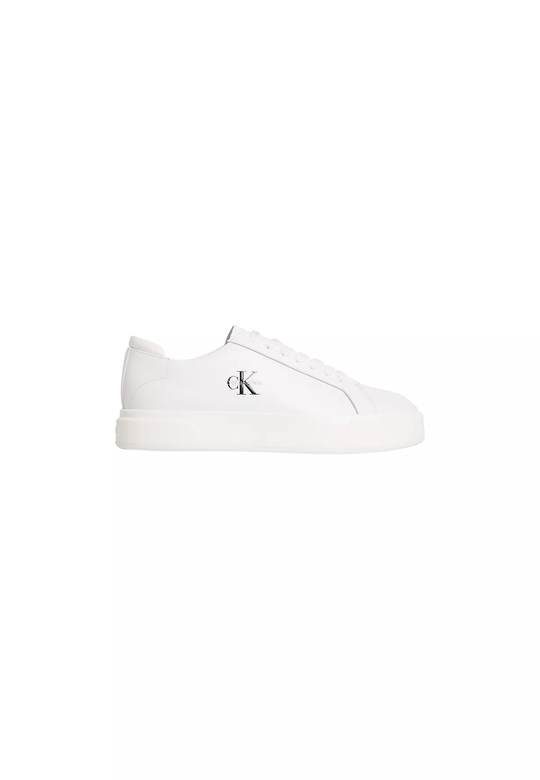 Calvin Klein Calvin Klein Erkek Deri Bağlamalı Rahat Taban CK Yazı Detay Beyaz Sneaker YM0YM01460-0K4