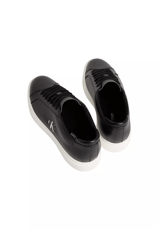 Calvin Klein Calvin Klein Erkek Deri Bağlamalı Rahat Taban CK Yazı Detay Siyah Sneaker YM0YM01460-BEH