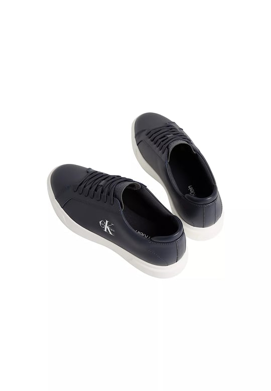 Calvin Klein Calvin Klein Erkek Deri Bağlamalı Rahat Taban CK Yazı Detay Lacivert Sneaker YM0YM01460-BAI