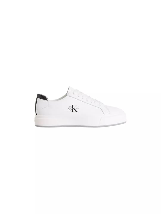 Calvin Klein Calvin Klein Erkek Deri Bağlamalı Rahat Taban CK Yazı Detay Beyaz Sneaker YM0YM01460-01W