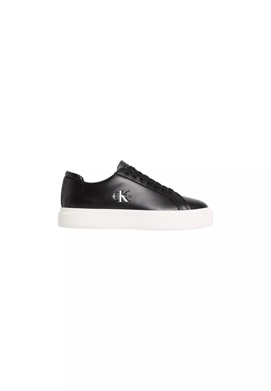 Calvin Klein Calvin Klein Erkek Deri Bağlamalı Rahat Taban CK Yazı Detay Siyah Sneaker YM0YM01460-BEH