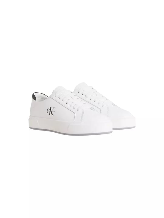 Calvin Klein Calvin Klein Erkek Deri Bağlamalı Rahat Taban CK Yazı Detay Beyaz Sneaker YM0YM01460-01W
