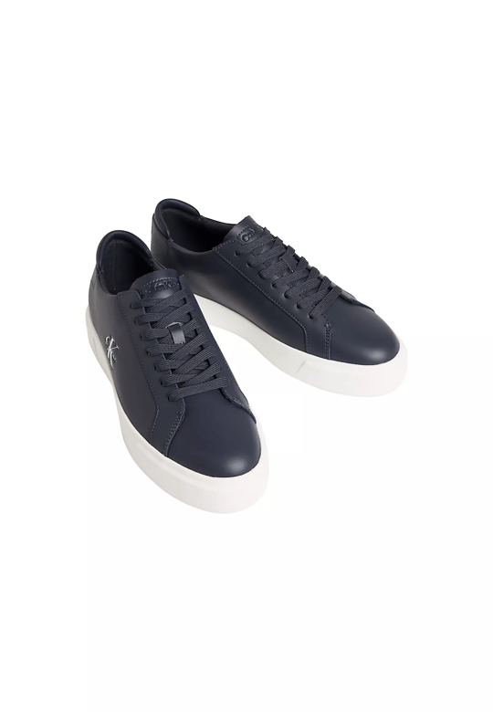 Calvin Klein Calvin Klein Erkek Deri Bağlamalı Rahat Taban CK Yazı Detay Lacivert Sneaker YM0YM01460-BAI
