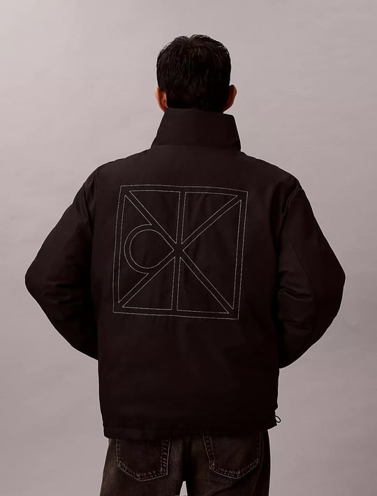 Calvin Klein Calvin Klein Erkek Dik Yakalı CK Logo Baskılı Şişme Haki Mont LV04RE500G-PAY