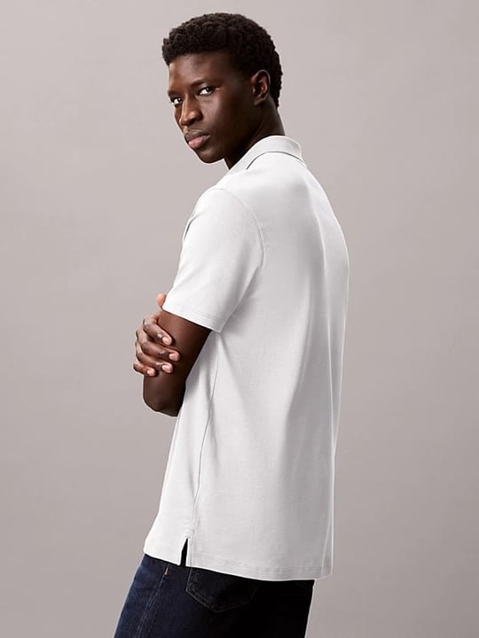 Calvin Klein Calvin Klein Erkek Düğme Kapama Polo Yaka Kısa Kol Pamuklu Beyaz Polo Yaka T-Shirt LV04LB276G-YAF