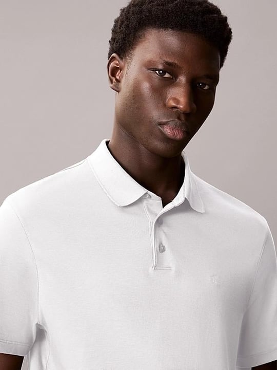 Calvin Klein Calvin Klein Erkek Düğme Kapama Polo Yaka Kısa Kol Pamuklu Beyaz Polo Yaka T-Shirt LV04LB276G-YAF