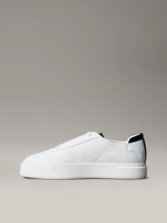 Calvin Klein Calvin Klein Erkek Düşük Bilekli Yüksek Taban Nefes Alabilen Üst Yüzeyli Deri Beyaz Sneaker YM0YM01354-0GM