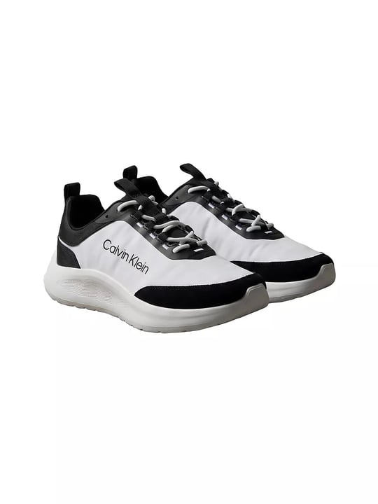 Calvin Klein Calvin Klein Erkek Düşük Bilekli Ortopedik Tabanlı CK Logo Detaylı Siyah-Beyaz Sneaker HM0HM02342-0GM