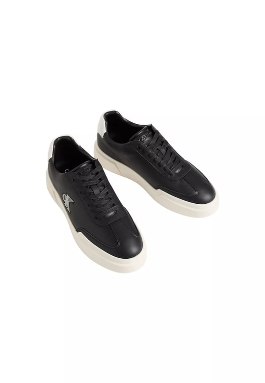 Calvin Klein Calvin Klein Erkek Düşük Bilekli CK Logo Detaylı Deri Siyah Sneaker HM0HM02137-0GM