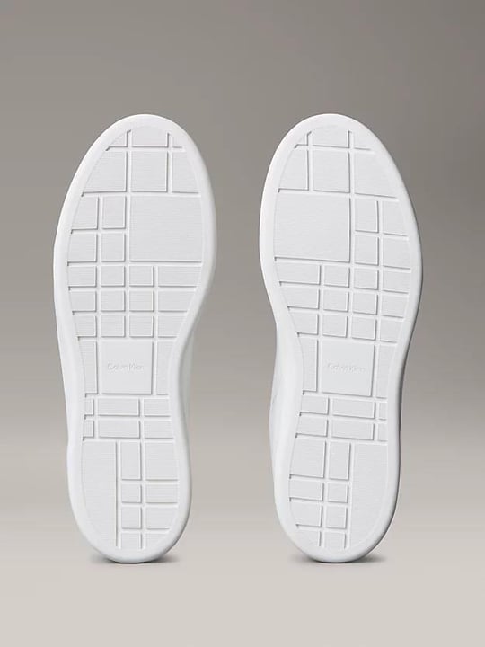 Calvin Klein Calvin Klein Erkek Düşük Bilekli Yüksek Taban Nefes Alabilen Üst Yüzeyli Deri Beyaz Sneaker YM0YM01354-0GM