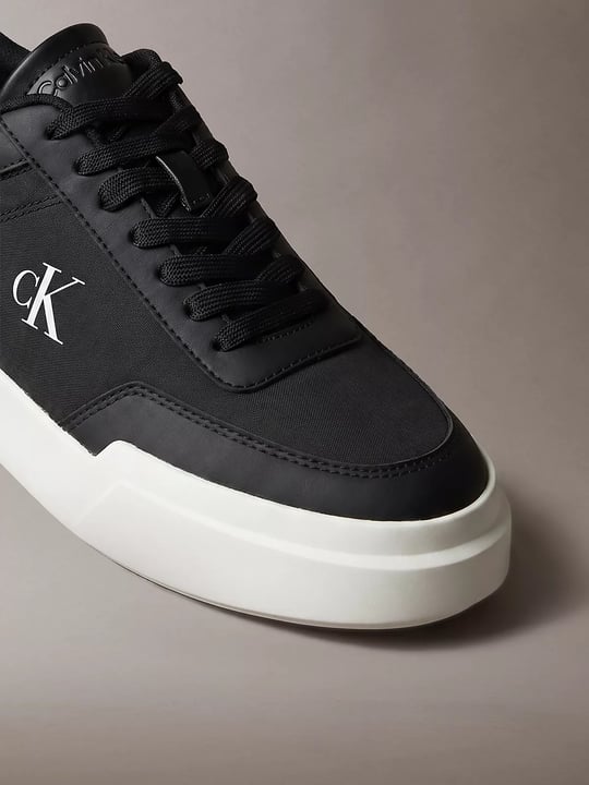 Calvin Klein Calvin Klein Erkek Düşük Bilekli CK Logo İmzalı Deri Siyah Sneaker HM0HM02326-BEH