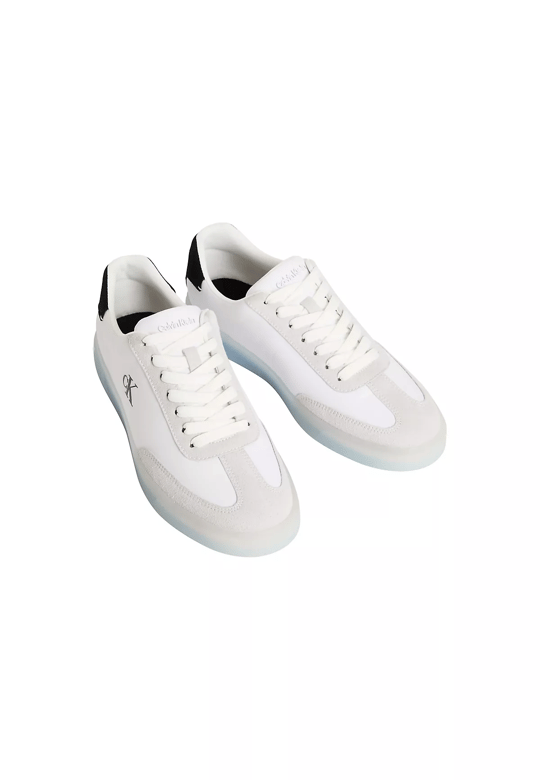 Calvin Klein Calvin Klein Erkek Düşük Bilekli CK Logo Detaylı Topuk Kısmında Süet Detaylı Beyaz Sneaker HM0HM02126-01W