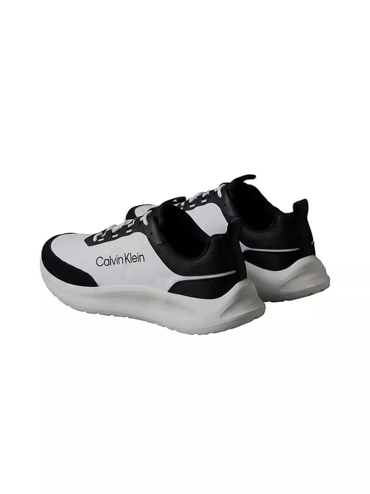 Calvin Klein Calvin Klein Erkek Düşük Bilekli Ortopedik Tabanlı CK Logo Detaylı Siyah-Beyaz Sneaker HM0HM02342-0GM