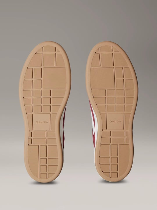 Calvin Klein Calvin Klein Erkek Düşük Bilekli Yüksek Taban Nefes Alabilen Üst Yüzeyli Deri Beyaz-Kırmızı Sneaker YM0YM01354-0K7