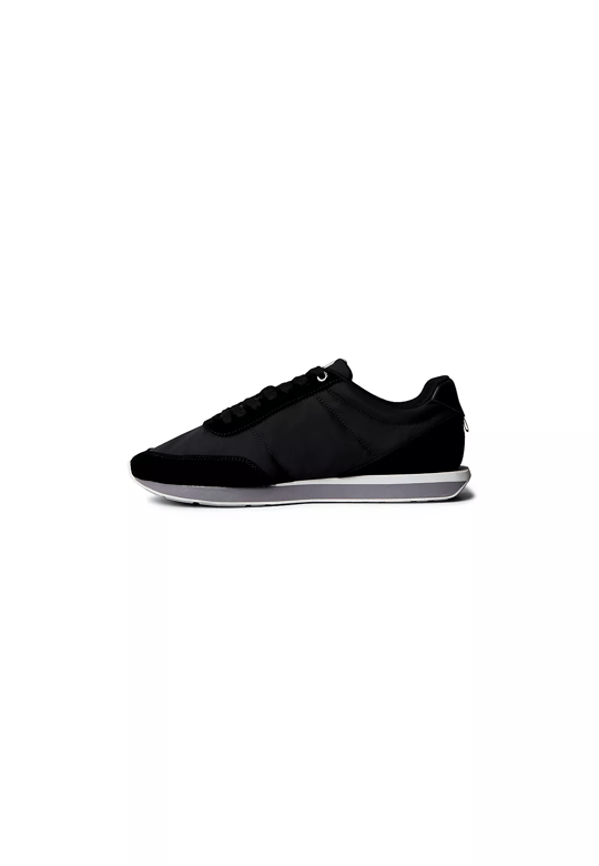 Calvin Klein Calvin Klein Erkek Düz Rahat Taban Bağlamalı CK Yazı Desenli Deri Siyah Sneaker YM0YM01361-01Q