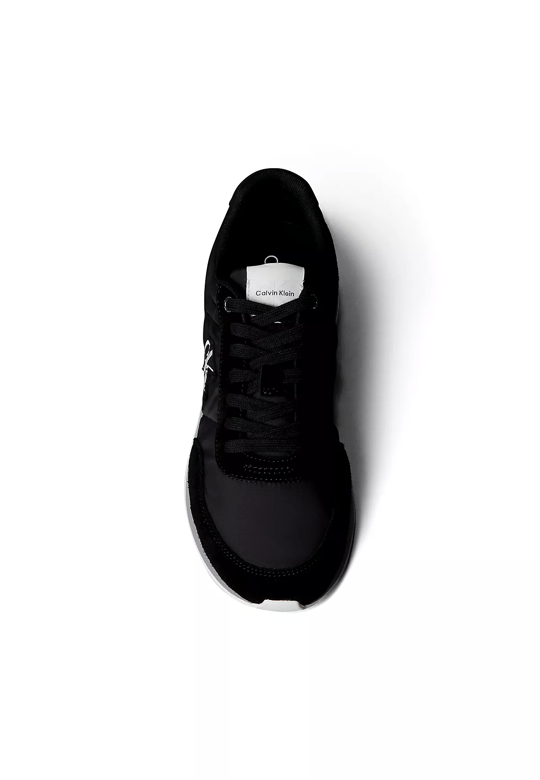 Calvin Klein Calvin Klein Erkek Düz Rahat Taban Bağlamalı CK Yazı Desenli Deri Siyah Sneaker YM0YM01361-01Q