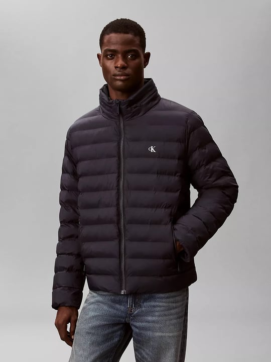 Calvin Klein Calvin Klein Erkek Fermuarlı Dik Yaka Kapitoneli Cep Detaylı Lacivert Mont LV04RC511G-CEF