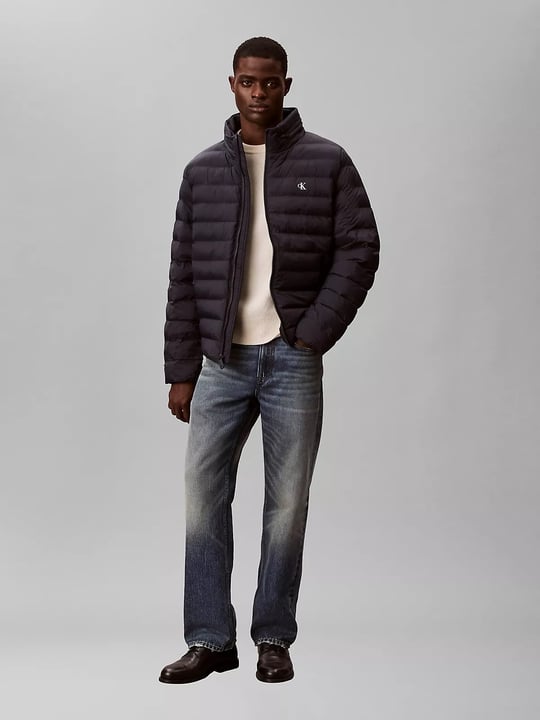 Calvin Klein Calvin Klein Erkek Fermuarlı Dik Yaka Kapitoneli Cep Detaylı Lacivert Mont LV04RC511G-CEF