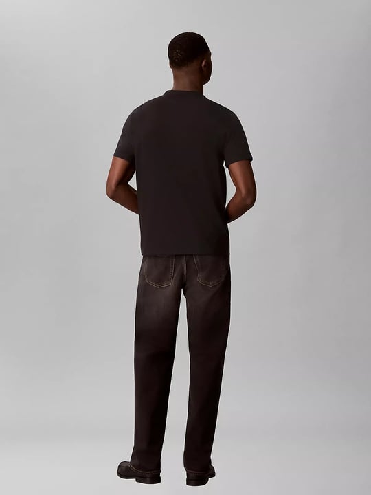 Calvin Klein Calvin Klein Erkek Göğüs Ortası Yuvarlak Logo Detay Kısa Kol Bisiklet Yaka Dokuma Kumaş Siyah T-Shirt LV04RH817G-UB1