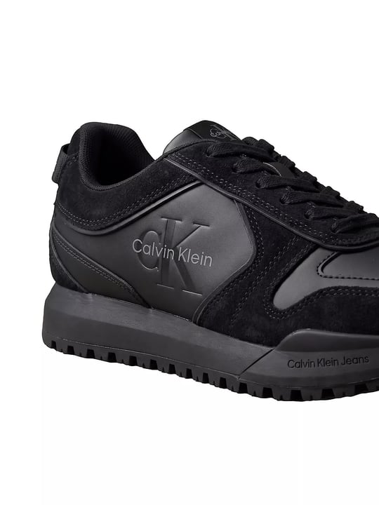 Calvin Klein Calvin Klein Erkek Hakiki Deri Süet Detaylı Logolu Siyah Sneaker YM0YM01461-0GJ