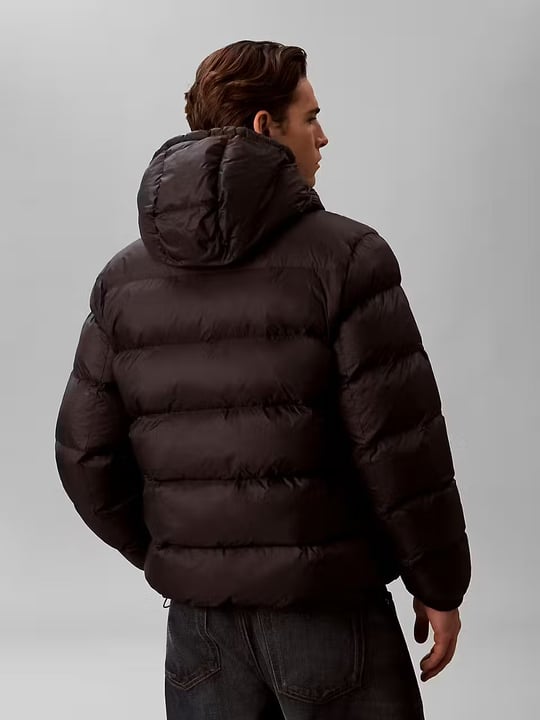 Calvin Klein Calvin Klein Erkek Kapitoneli Kapüşonlu Su Tutmayan ve Nefes Alabilen Kumaş Ördek Tüyü Dolgulu Siyah Mont LV04RG513G-UB1