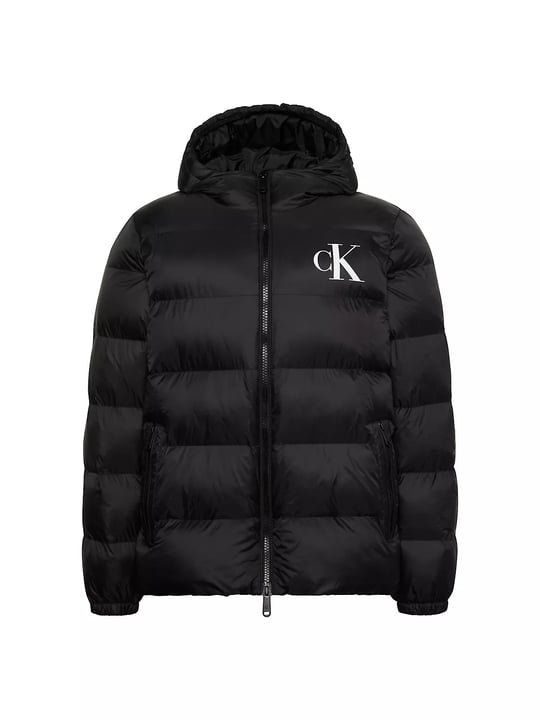 Calvin Klein Calvin Klein Erkek Kapitoneli Kapüşonlu Su Tutmayan ve Nefes Alabilen Kumaş Ördek Tüyü Dolgulu Siyah Mont LV04RG513G-UB1