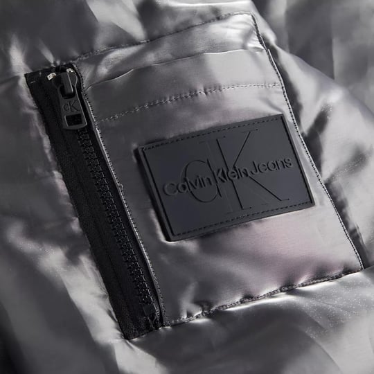 Calvin Klein Calvin Kleın Erkek Kapşonlu Yaka Fermuarlı Uzun Kollu Gri Mont J30J324079-0GK