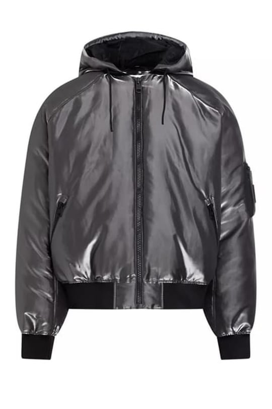 Calvin Klein Calvin Kleın Erkek Kapşonlu Yaka Fermuarlı Uzun Kollu Gri Mont J30J324079-0GK